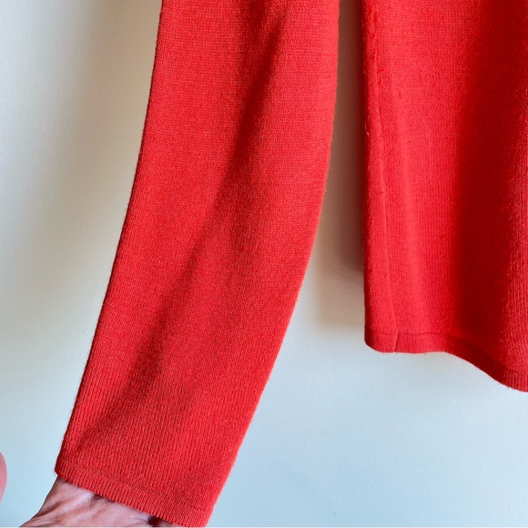 Solar Womens Red Orange Lightweight Knit Blend Sweater Top, Size S - Picture 7 of 15